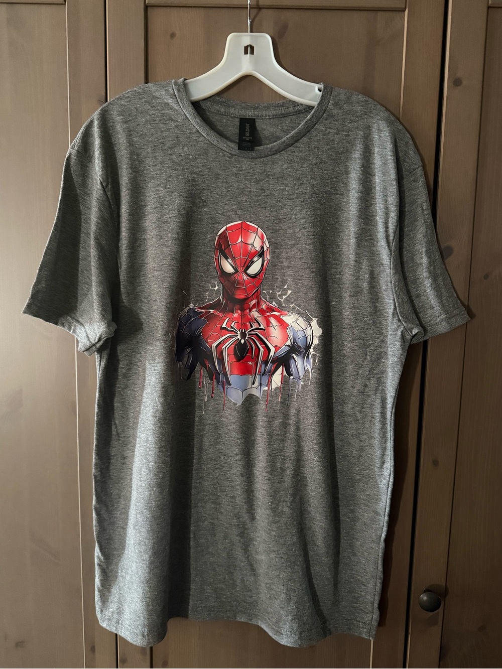 Gildan Gray Spider-Man Chest Graphic Tee